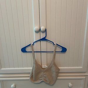 Beige cropped tank top